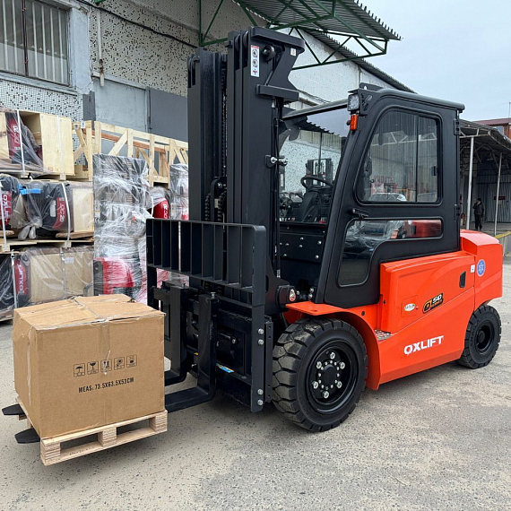 Электропогрузчик вилочный OXLIFT RX50 5000 мм 5000 кг SS FFL Cabin Li-Ion Solid tyre в морозо-устойчивом исполнении